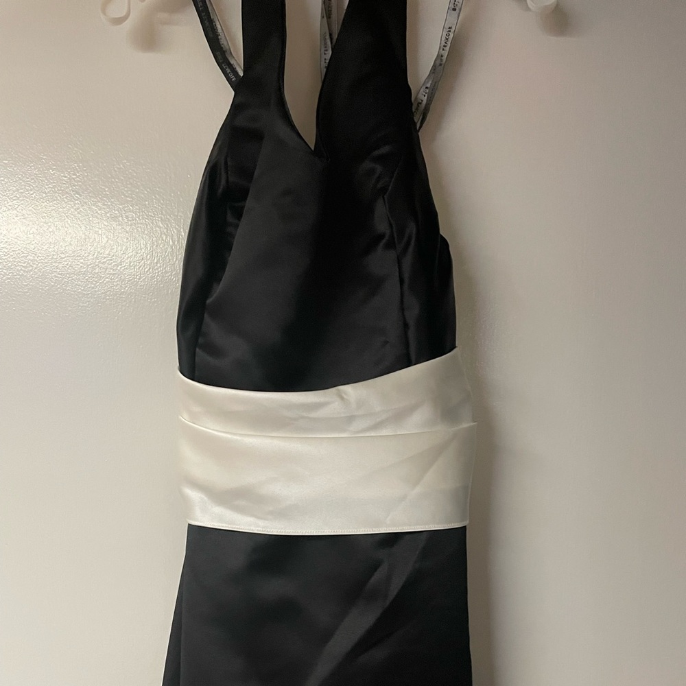 Formal Black and White Bridesmaid Dress